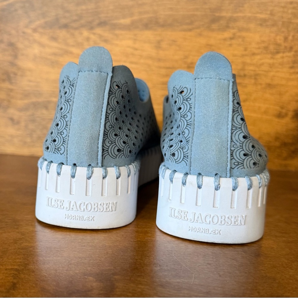 Ilse Jacobsen Light Blue Perforated Slip-On Sneakers - Picture 4 of 6